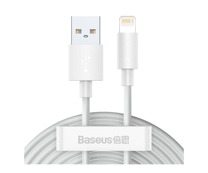 Kabel USB Baseus 2x kabel USB - Lightning szybkie ładowanie 1,5 m biały